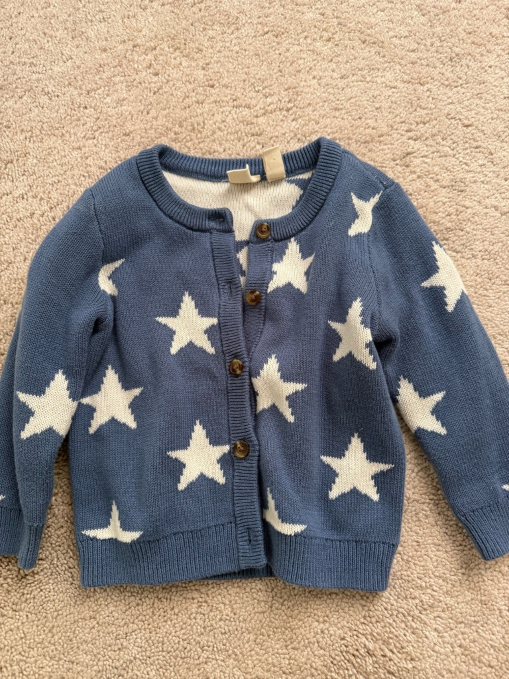GAP Blue Star Knit Cardigan - Girls Sweater